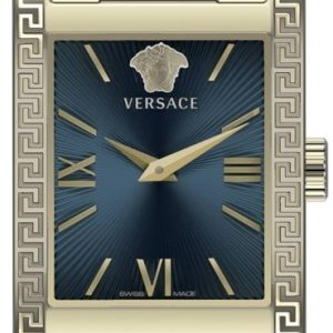 Versace Damklocka VE1C01022 Tonneau Blå/Gulguldtonat stål ⌀33 mm