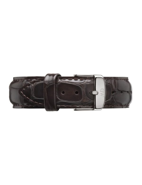 daniel wellington york leather strap silver