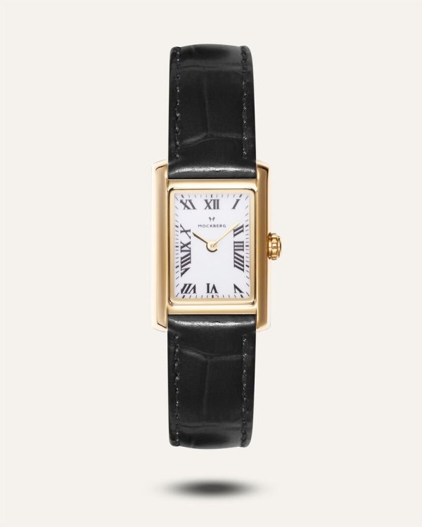 mockberg timeless black leather gold
