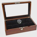 timekeeper storage 10 mahogny - förvaringsbox för 10 klockor