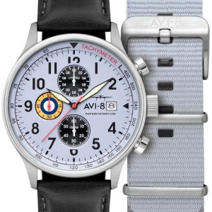 AVI-8 Herrklocka AV-4011-0V Hawker Hurricane Grå/Läder ⌀43.5 mm