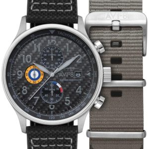 AVI-8 Herrklocka AV-4011-0W Hawker Hurricane Grå/Läder ⌀43.5 mm