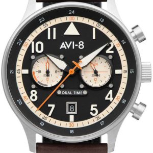 AVI-8 Herrklocka AV-4088-01 Hawker Hurricane Svart/Läder ⌀43 mm