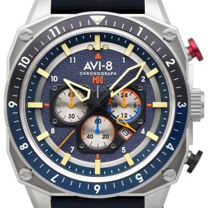 AVI-8 Herrklocka AV-4100-02 Hawker Hunter Blå/Läder ⌀43 mm