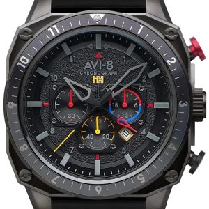 AVI-8 Herrklocka AV-4100-04 Hawker Hunter Svart/Läder ⌀43 mm