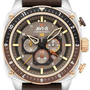 AVI-8 Herrklocka AV-4100-05 Hawker Hunter Grå/Läder ⌀43 mm