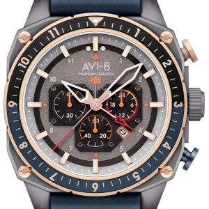 AVI-8 Herrklocka AV-4100-07 Hawker Hunter Grå/Läder ⌀43 mm