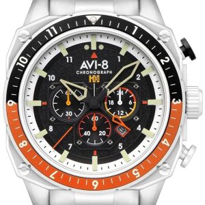 AVI-8 Herrklocka AV-4100-11 Hawker Hunter Svart/Stål ⌀43 mm