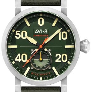 AVI-8 Herrklocka AV-4113-02 Dambuster Grön/Läder ⌀43 mm