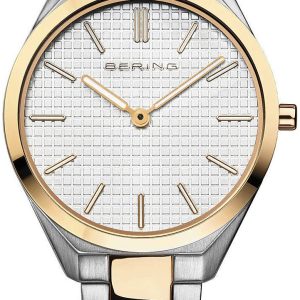 Bering Damklocka 17231-704 Ultra Slim Vit/Gulguldtonat stål ⌀31 mm