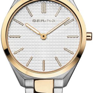 Bering Damklocka 17231-704 Ultra Slim Vit/Gulguldtonat stål ⌀31 mm