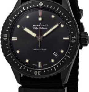Blancpain Herrklocka 5000-0130-NABA Fifty Fathoms Svart/Stål Ø43.6