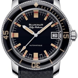 Blancpain Herrklocka 5008B-1130-B52A Fifty Fathoms Svart/Textil