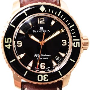 Blancpain Herrklocka 5015A-3630-63B Fifty Fathoms Svart/Gummi Ø45 mm