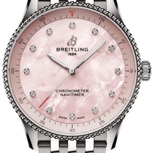 Breitling Damklocka A77320D91K1A1 Navitimer 32 Rosa/Stål ⌀32 mm