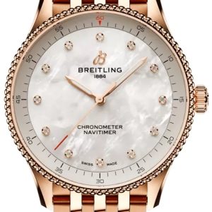 Breitling Damklocka R77320E61A1R1 Navitimer 32 Vit/18 karat roséguld