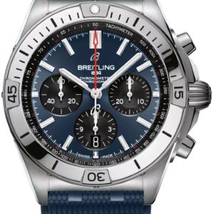 Breitling Herrklocka AB0134101C1S1 Chronomat B01 42 Blå/Gummi Ø42 mm
