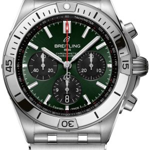Breitling Herrklocka AB0134101L2A1 Chronomat B01 42 Grön/Stål Ø42