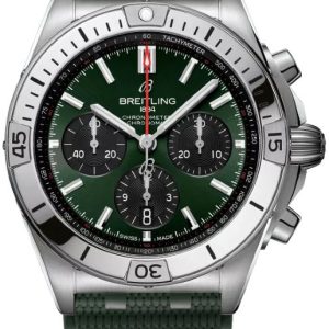 Breitling Herrklocka AB0134101L2S1 Chronomat B01 42 Grön/Gummi Ø42