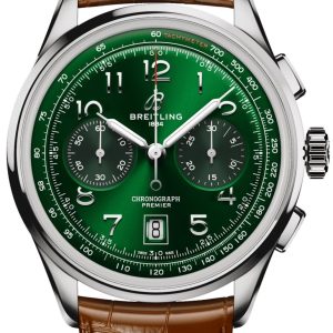 Breitling Herrklocka AB0145371L1P1 Premier Grön/Läder Ø42 mm