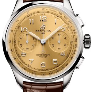Breitling Herrklocka AB0930F51H1P1 Premier Champagnefärgad/Läder
