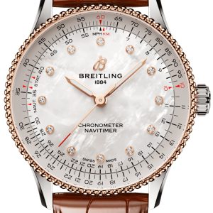 Breitling Herrklocka U17327211A1P1 Navitimer Automatic 36 Vit/Läder