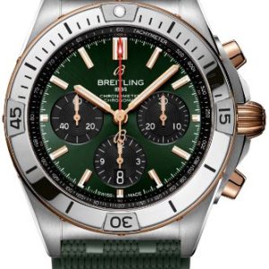 Breitling Herrklocka UB0134131L1S1 Chronomat B01 42 Grön/Gummi Ø42