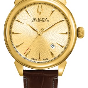 Bulova Herrklocka 64B118 Accutron Guld/Läder Ø42 mm