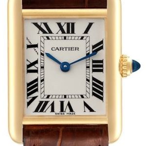 Cartier Damklocka W1529856 Tank Louis Silverfärgad/Läder 29.5x22 mm