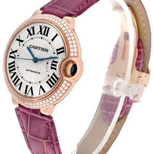 Cartier Damklocka WJBB0009 Ballon Bleu De Silverfärgad/Läder Ø36 mm