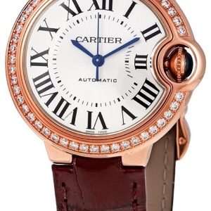 Cartier Damklocka WJBB0033 Ballon Bleu Silverfärgad/Läder Ø33 mm