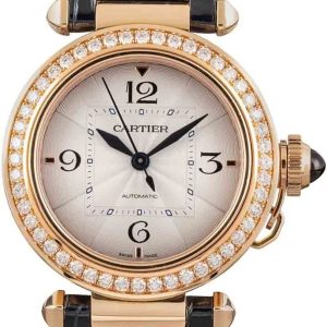 Cartier Damklocka WJPA0012 Pasha De Silverfärgad/Läder ⌀35 mm