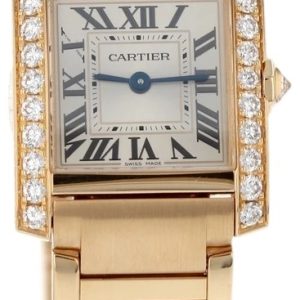Cartier Damklocka WJTA0039 Tank Francaise Silverfärgad/18 karat gult