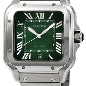 Cartier Damklocka WSSA0062 Santos de Grön/Stål Ø39.8 mm