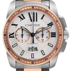 Cartier Herrklocka W7100042 Calibre de Silverfärgad/18 karat