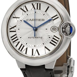 Cartier Herrklocka WSBB0039 Ballon Bleu De Silverfärgad/Läder Ø40