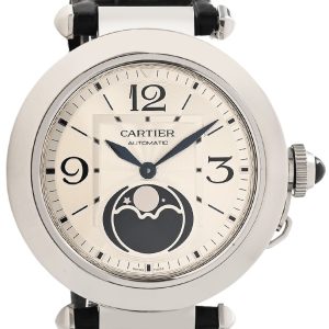 Cartier Herrklocka WSPA0030 Pasha De Vit/Läder Ø41 mm