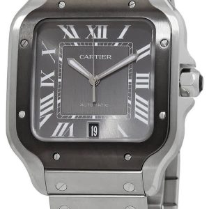 Cartier Herrklocka WSSA0037 Santos De Grå/Gummi