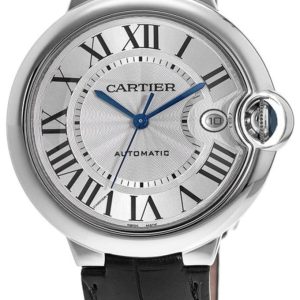 Cartier WSBB0028 Ballon Bleu De Silverfärgad/Läder Ø36 mm