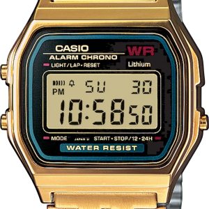Casio Herrklocka A159WGEA-1EF Collection LCD/Gulguldtonat stål