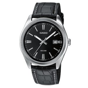 Casio Herrklocka MTP-1302PL-1AVEF Collection Svart/Läder ⌀38 mm