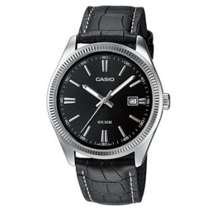 Casio Herrklocka MTP-1302PL-1AVEF Collection Svart/Läder ⌀38 mm