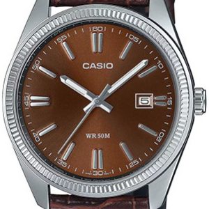 Casio Herrklocka MTP-1302PL-5AVEF Timeless Collection Brun/Läder