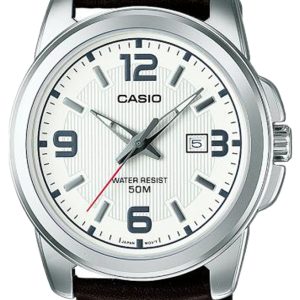 Casio Herrklocka MTP-1314PL-7AVEF Collection Vit/Läder ⌀45 mm