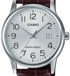 Casio Herrklocka MTP-V002L-7B2UDF Classic Silverfärgad/Läder ⌀37 mm