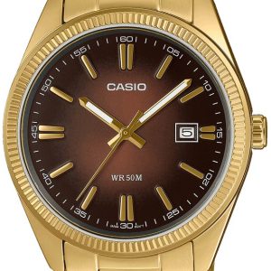 Casio MTP-1302PGC-5AVEF Collection Brun/Gulguldtonat stål ⌀38.5 mm