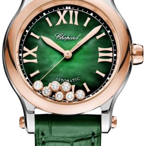 Chopard Damklocka 278578-6002 Happy Sport Grön/Läder Ø36 mm