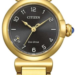 Citizen Damklocka EM1132-88H Eco Drive Svart/Guldtonat stål ⌀26 mm
