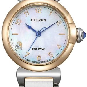 Citizen Damklocka EM1136-87D Eco Drive Roséguldstonat stål ⌀26 mm