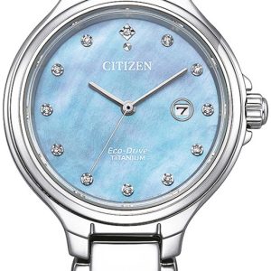 Citizen Damklocka EW2680-84N Eco Drive Vit/Titan ⌀31 mm
